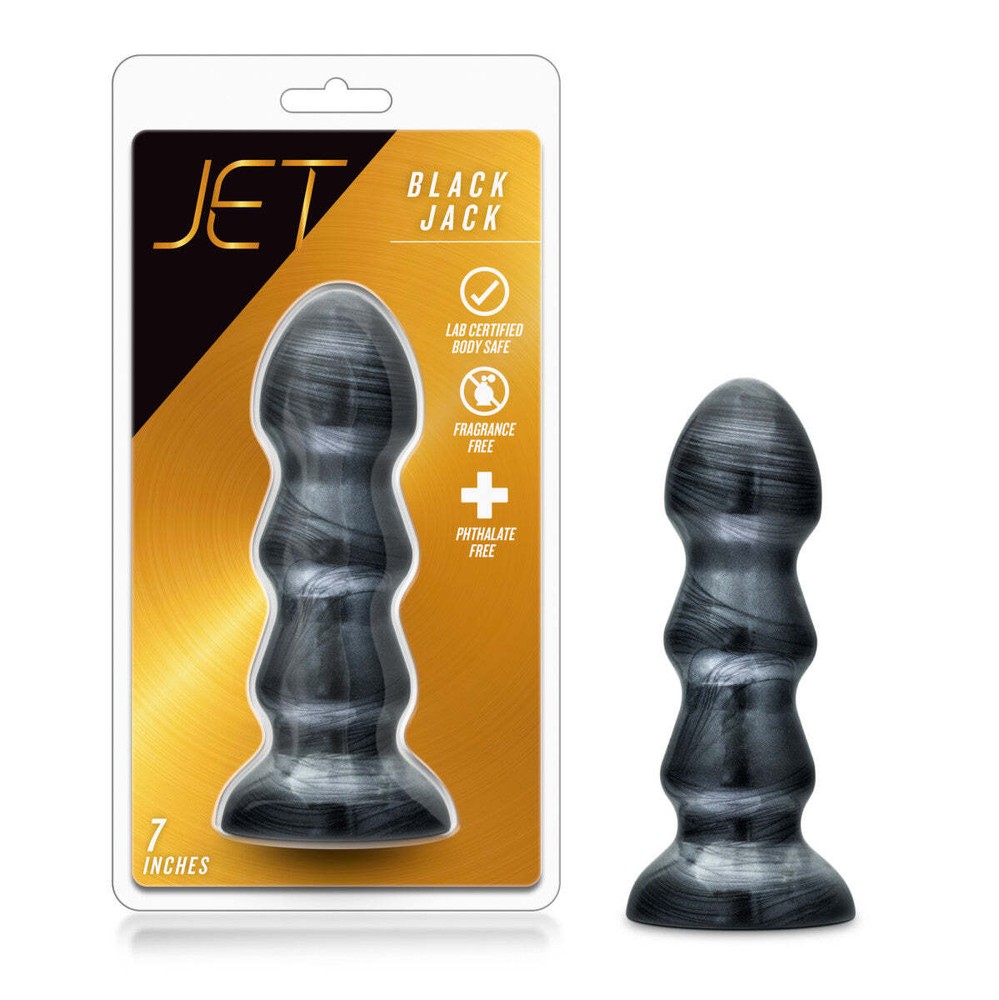 Blush Jet 7"Long Triple Ridge Buttplug-Prostate Stimulating-Suction Cup Base