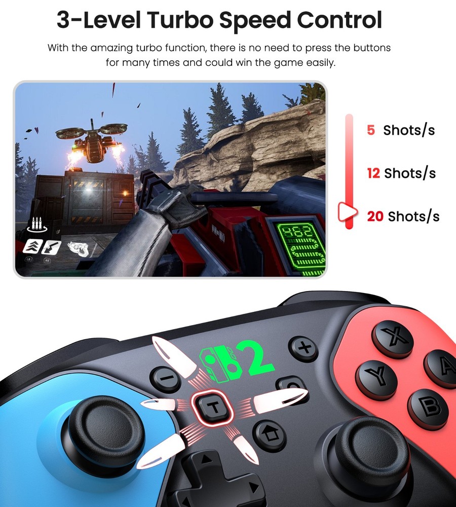 Wireless Pro Switch 2 Controller for Switch 2/Switch/Lite/OLED/Android/iOS/PC