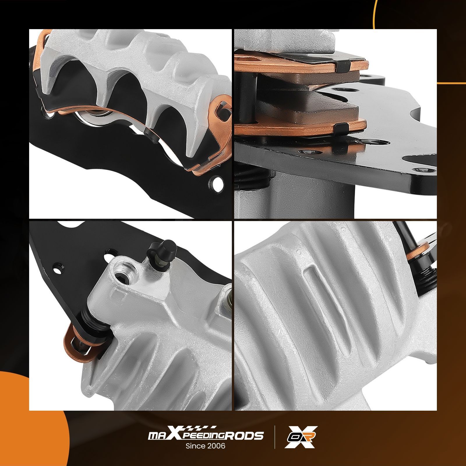 Front Left&Right Brake Calipers & Sintered Pad Set For RZR Turbo 2016-2021