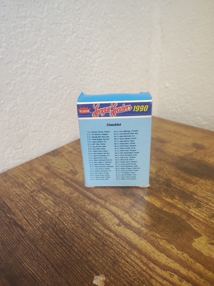 1990 Baseball League Leaders Box
