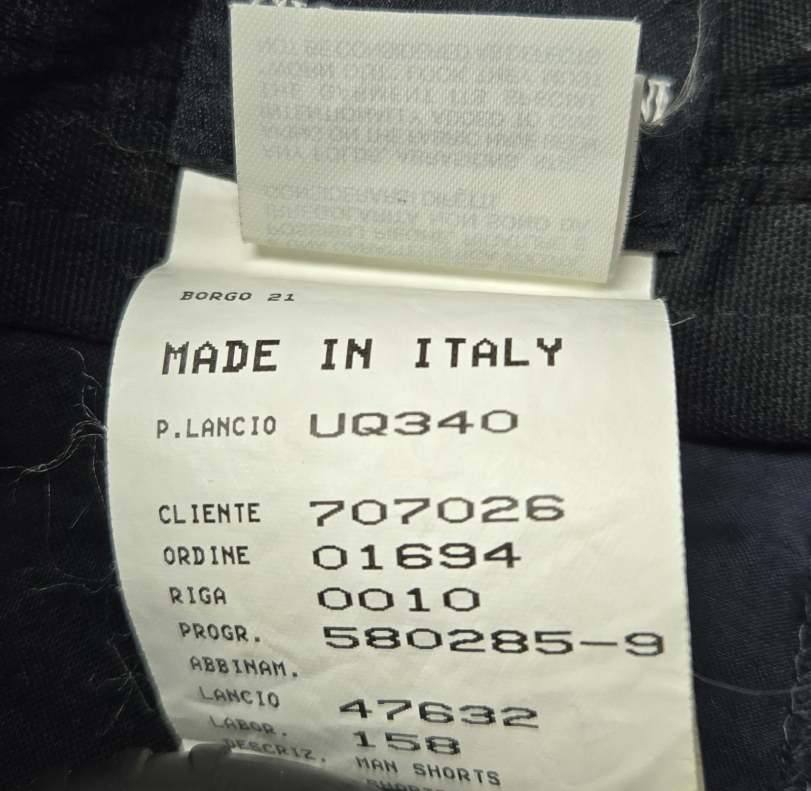 Giorgio Armani Mens Navy Linen Blend Shorts Size 36