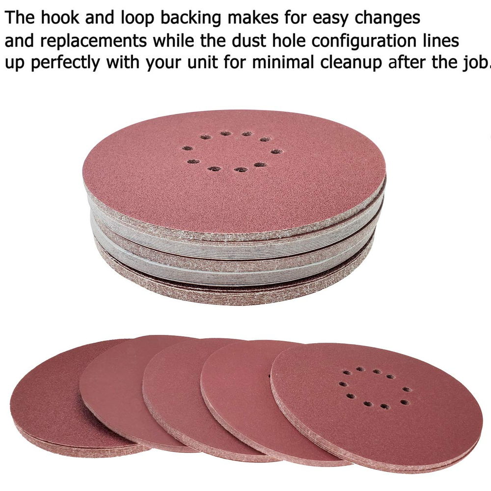50 PCS 9-Inch 10-Hole Hook-And-Loop Sanding Discs for Drywall Sander