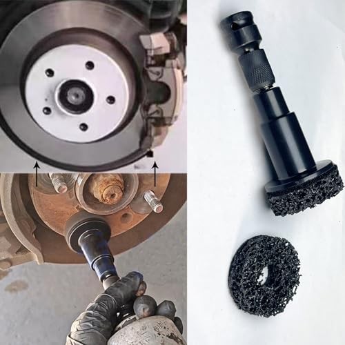 Wheel Hub Cleaning Tool Kit 10-Pad Quick Rust Removal for Lug Studs & Rotors