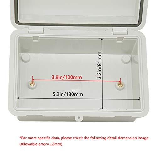 IP65 Waterproof ABS Plastic Electrical Box - Hinged Shell, 5.9" x 3.9" x 2.8"