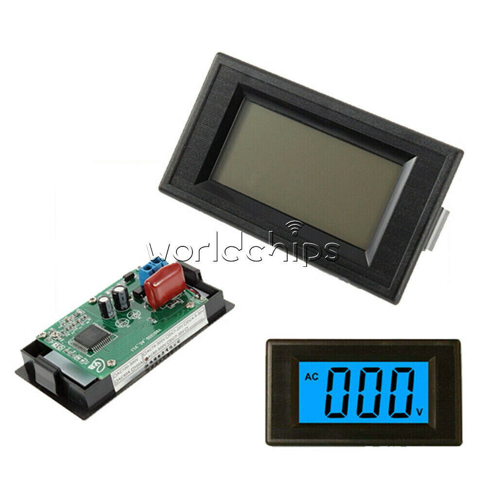Blue Digital Voltmeter Panel 2/4 wire AC 0-500V LCD Alternating Voltage Meter