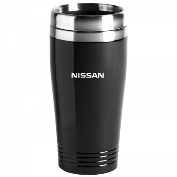 Nissan Logo Black 16oz Stainless Steel Tumbler Travel Mug Official Licensed