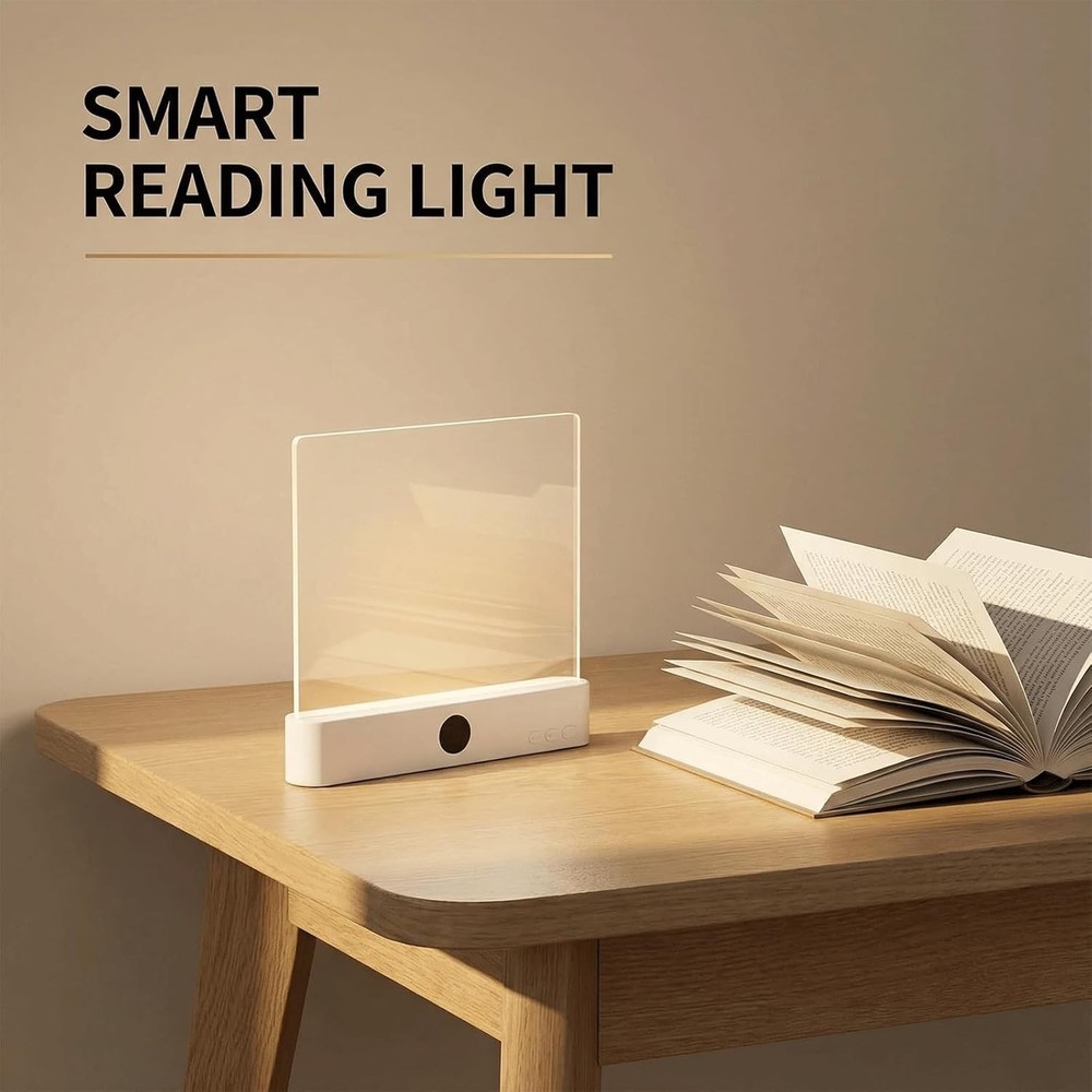 Pink Rechargeable LED Book Light 3-Color Adjustable Flat Panel w/ Timer & Memory