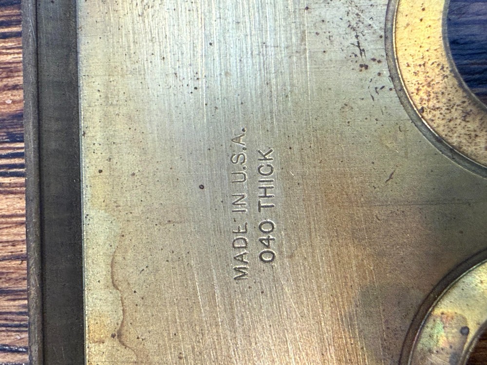 Vintage Brass Single Push Button Switch Plate #1