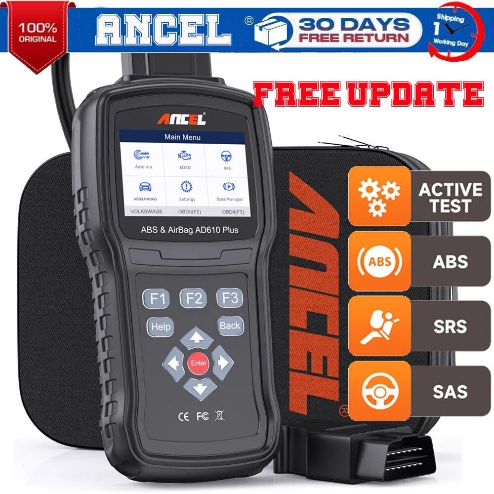 Ancel AD610 Plus+ OBDII Scanner ABS SRS Oil OBD2 Scanners Automotive Code Reader