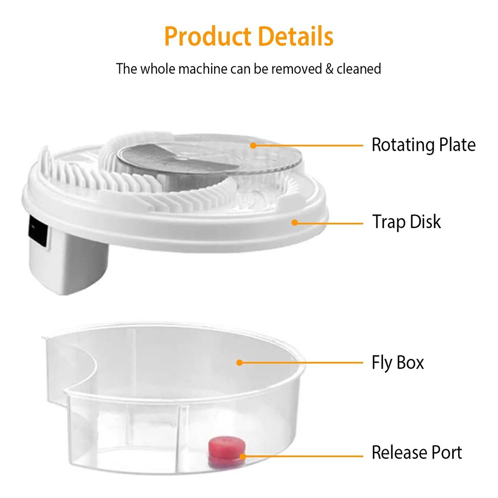 USB Powered Electric Fly Trap Automatic Flycatcher Rotating Fly Pest Repellent