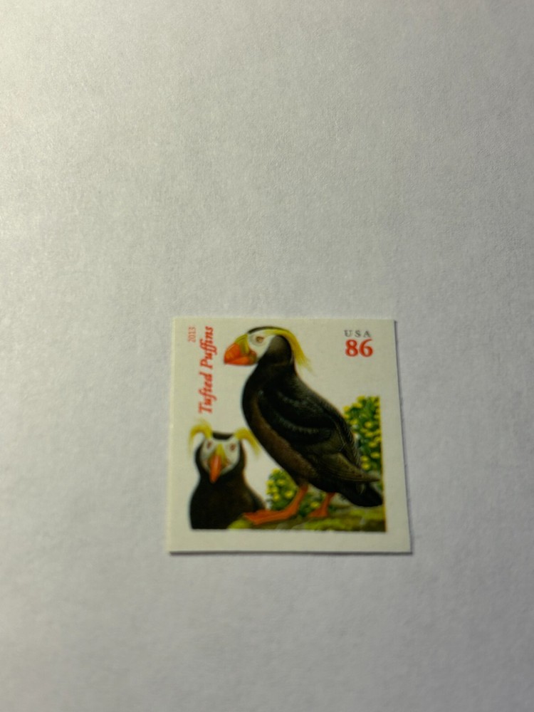 U S. Imperf. stamp SC 4737b Tufted Puffins MNH 2013