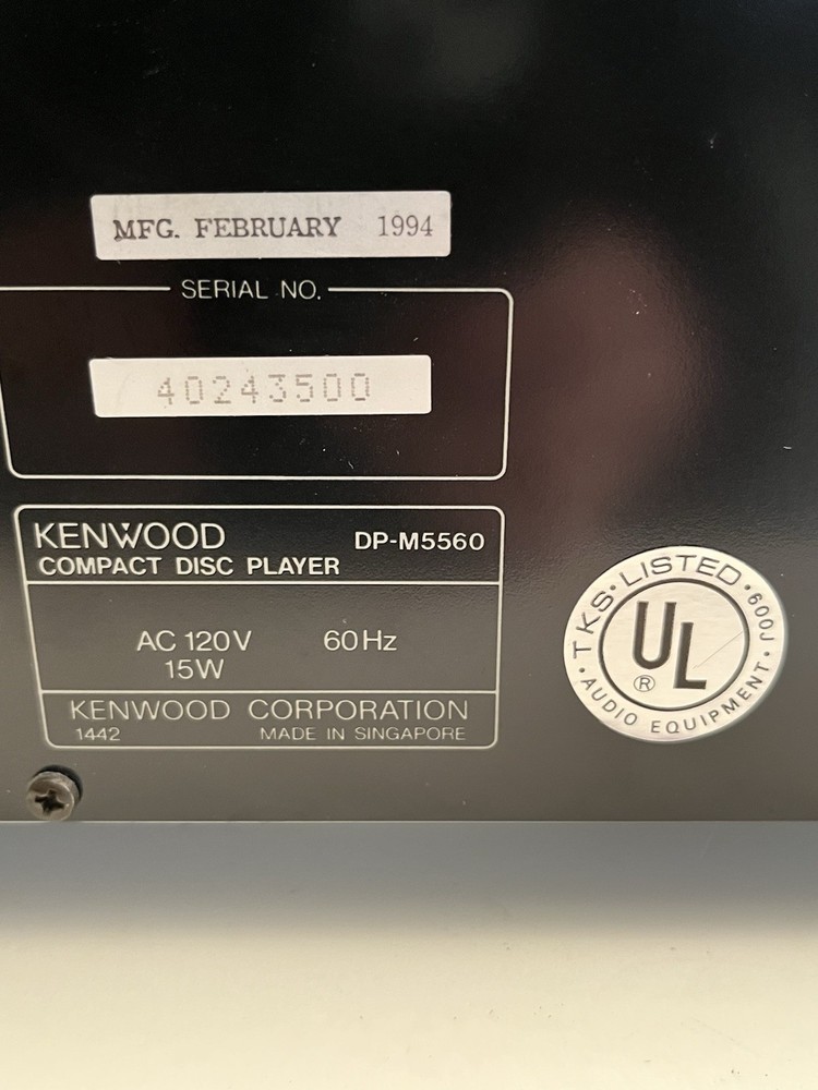 Kenwood DP-M5560 Multiple CD Player Changer 6 Compact Disc Mag Works