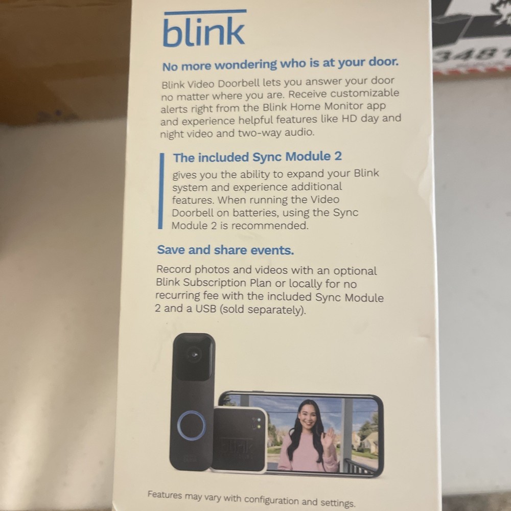 Blink Video Doorbell - Black (System)