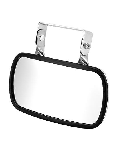 Stainless Steel Convex Mirror, Over Door Rectangular U-Bracket Rearview