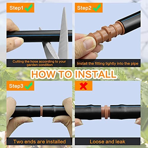 35-Pack Drip Irrigation Barbed Coupling Fittings, Barbed 35P-Coupling