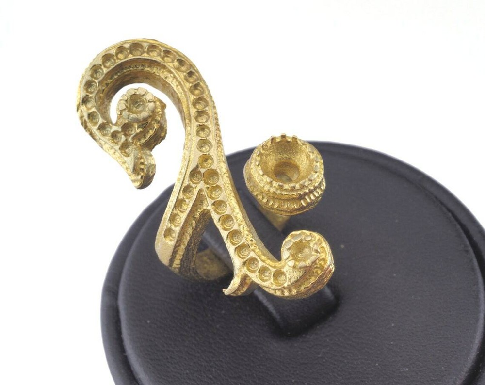 Ring Adjustable Ring Bezel - Raw brass (17mm 7US inner size - Adjustable ) 2852