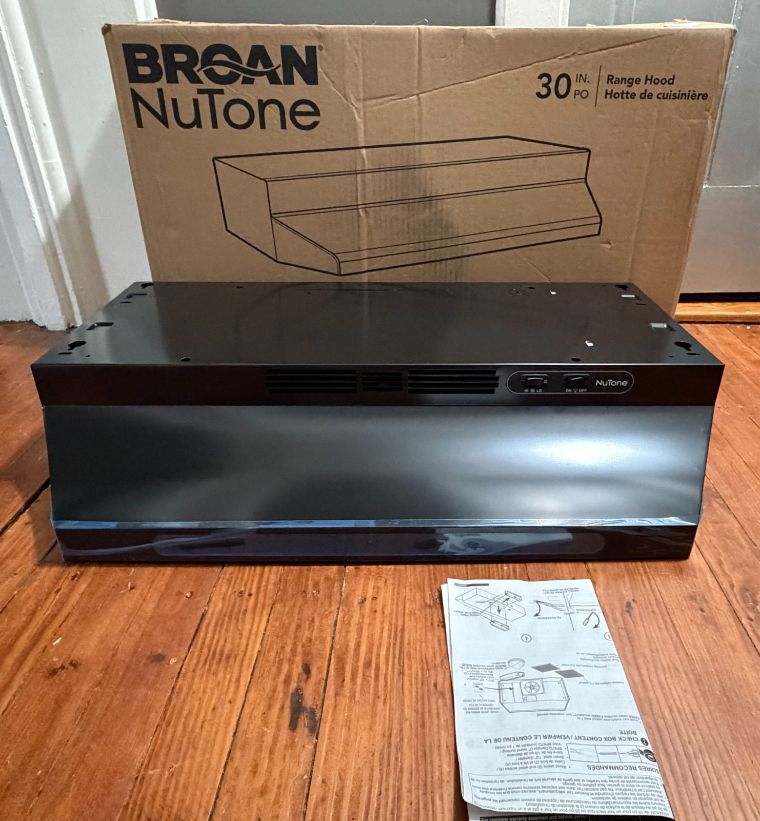 Broan-NuTone RL6200 Series 30" Ductless Under Cabinet Range Hood w/Light - Black