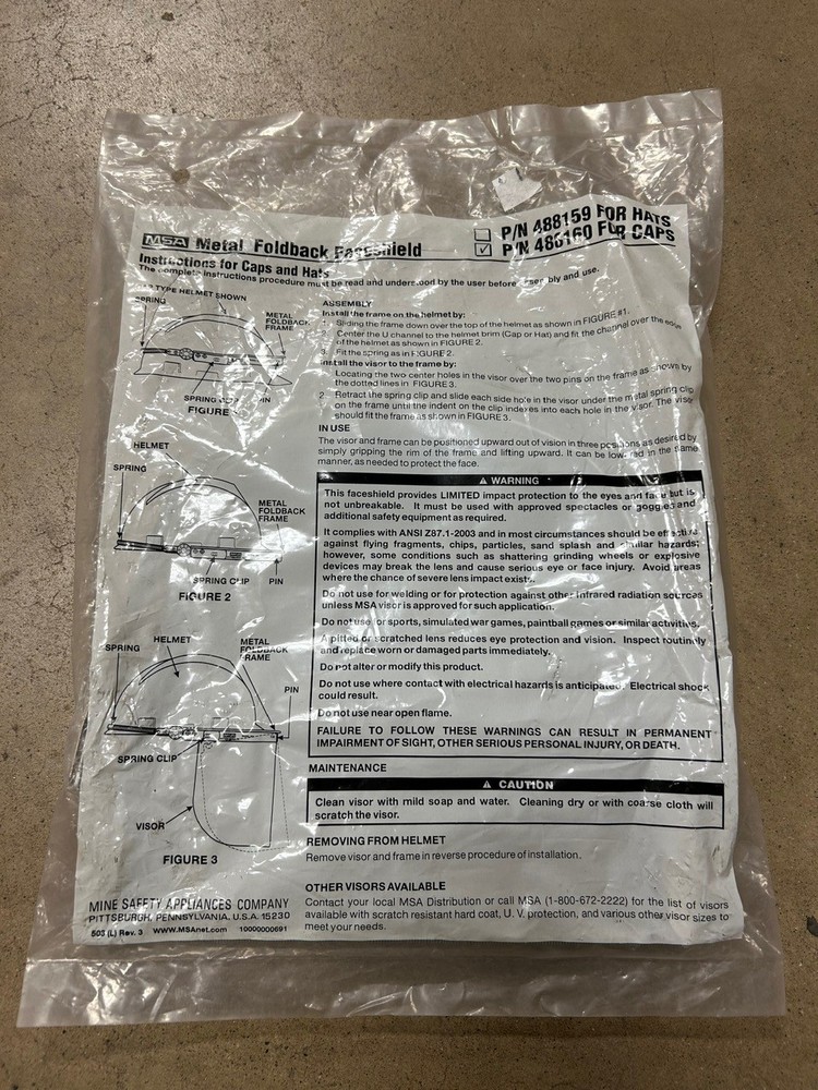 MSA Metal Foldback Face Shield 488160