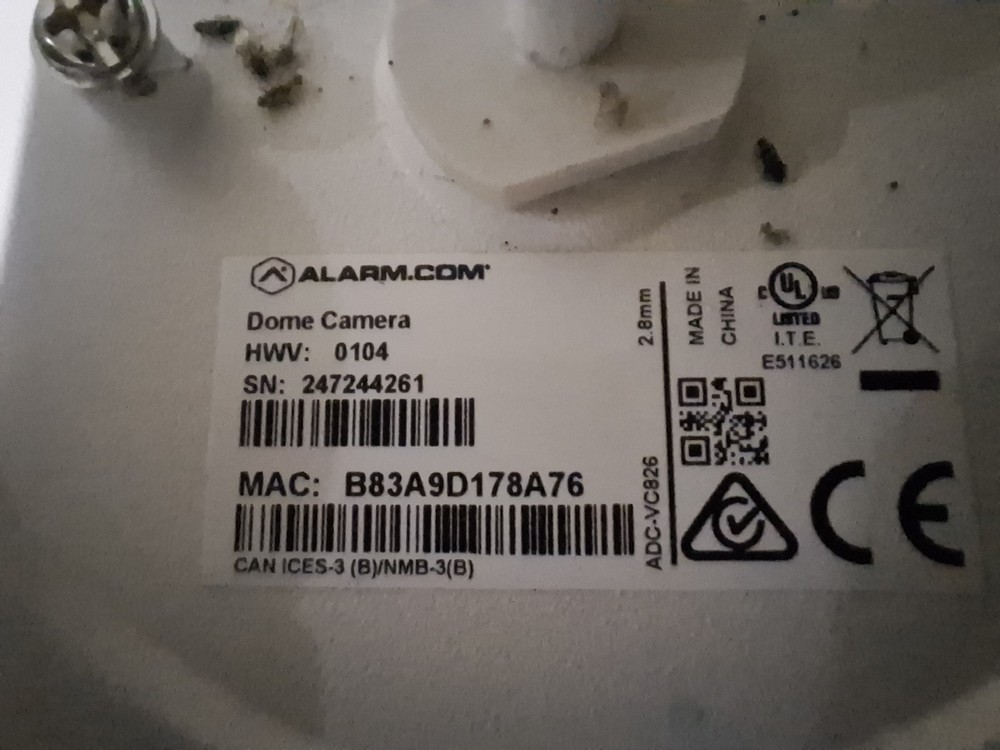 Alarm.com Branded Ip Camera VC826