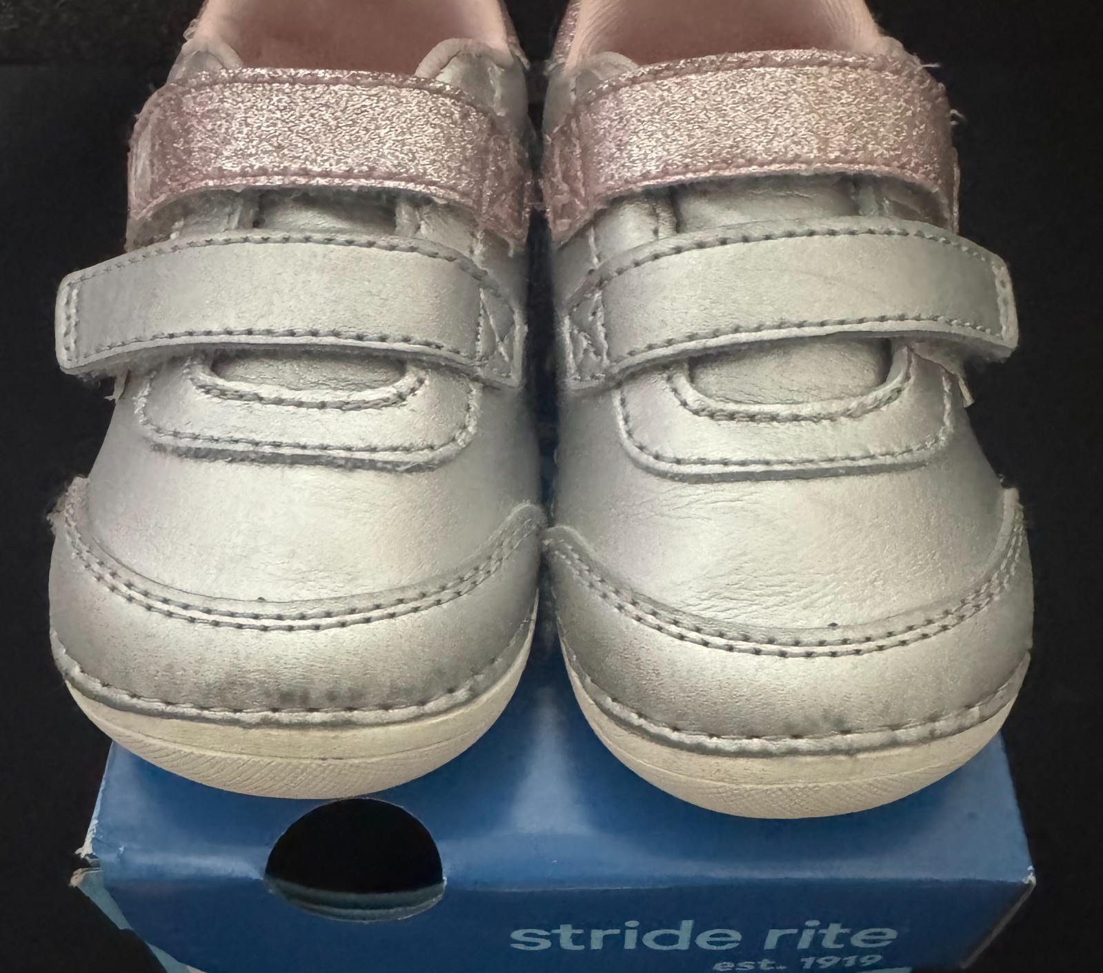 STRIDE RITE SM-Kennedy BG018003 Silver Pink Sparkle Sneakers Shoes Sz 6M Toddler