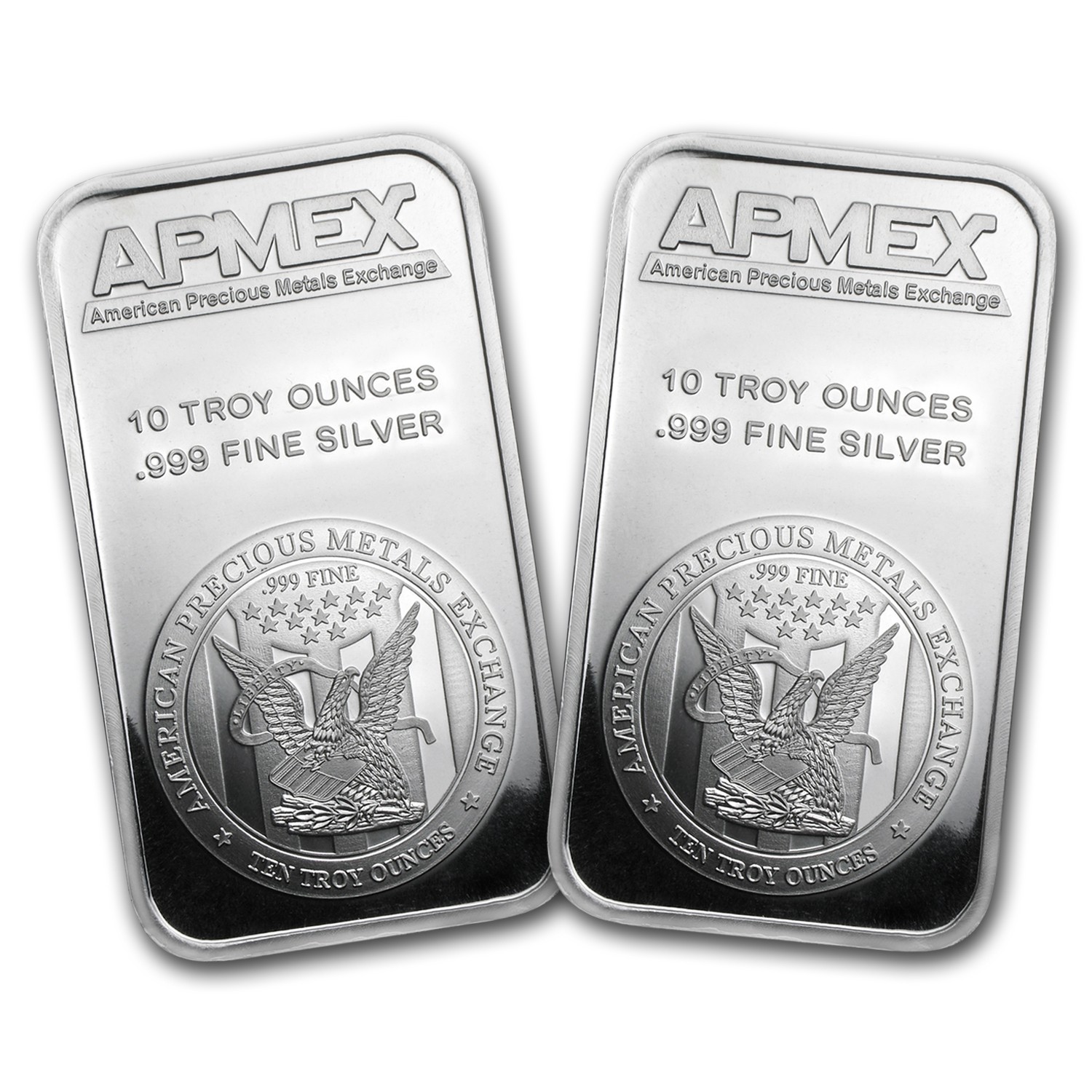 10 oz Silver Bar APMEX (Lot of 2)