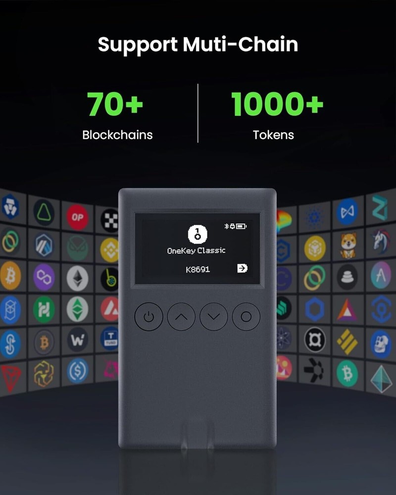 OneKey Classic 1S Crypto Hardware Wallet - Bluetooth Support - Encrypted