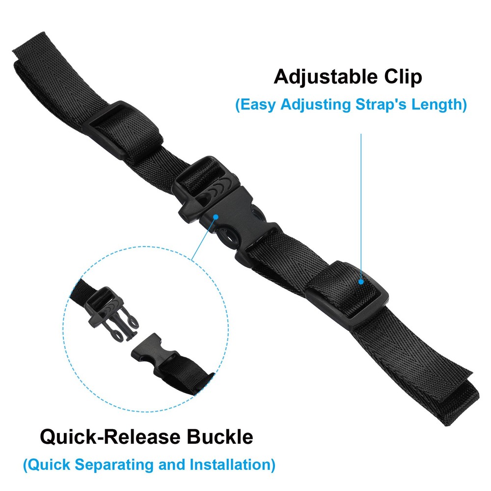 Backpack Belt Strap, 2 Pcs Adjustable Strap with Quick-Release Buckle, Black