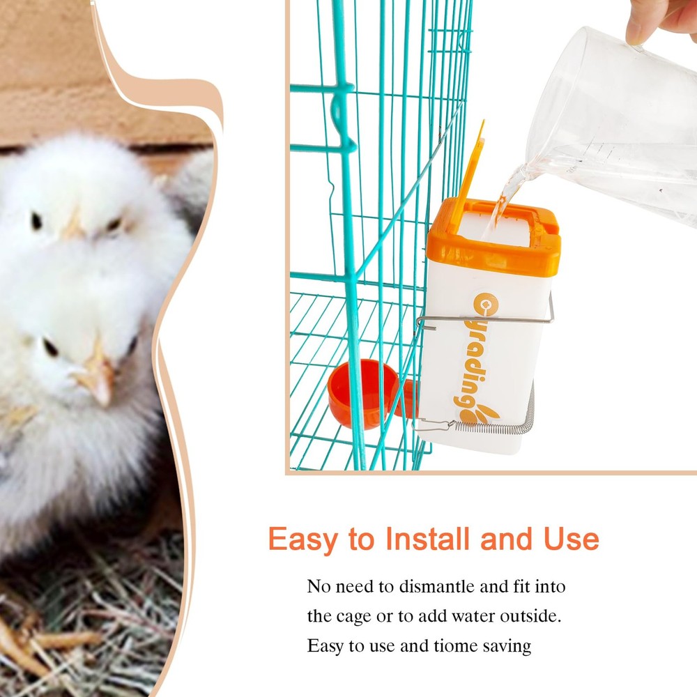 Automatic Waterer System Chick Drinker Cups 1L Hanging Automatic Fill Poultry...