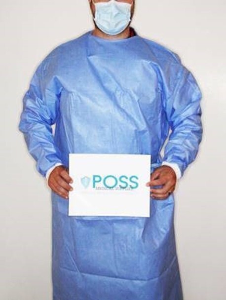 28 Units - Sterile Blue Surgical Gown Size XL AAMI Level 4 w/ Hand Towel 10/2025