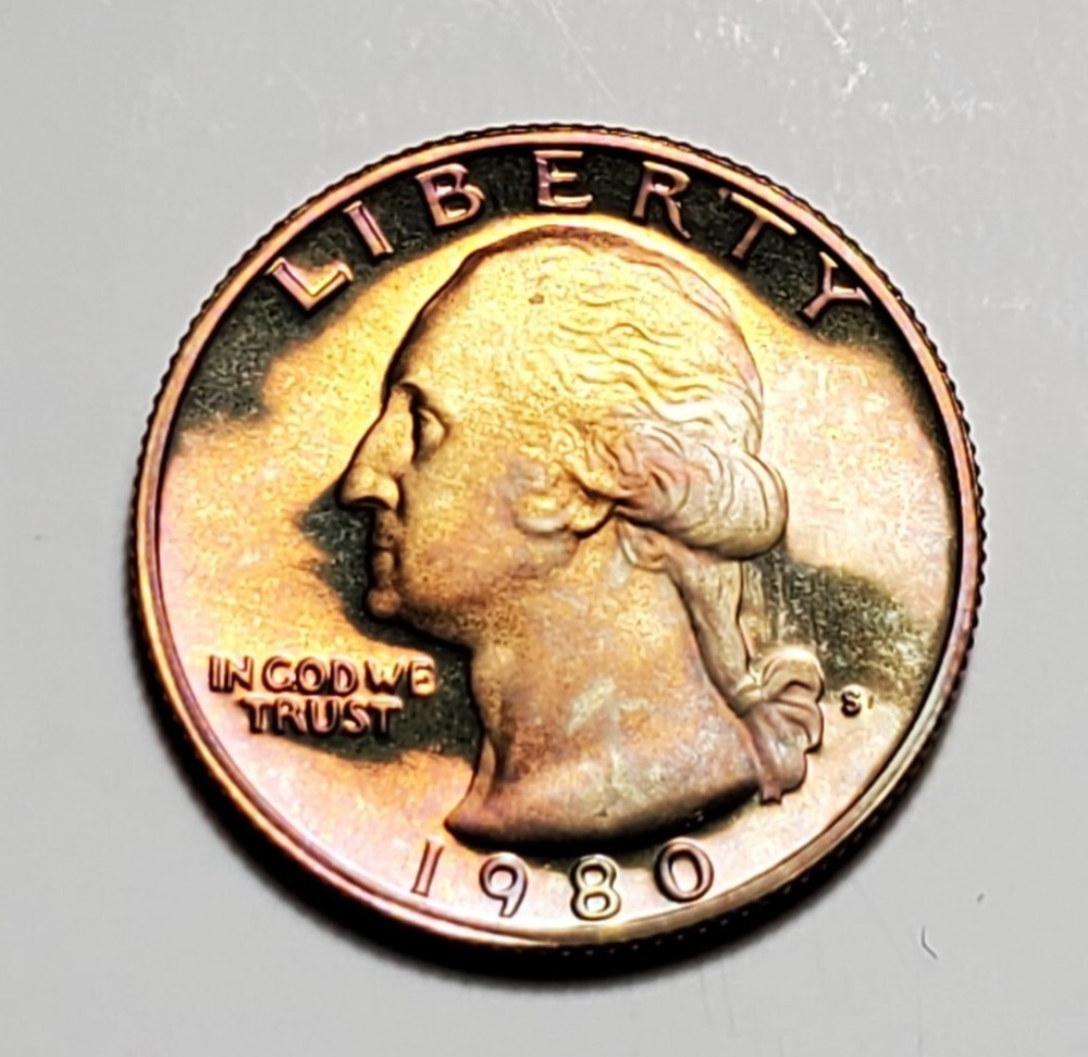 TONED 1980 S WASHINGTON QUARTER PROOF UNC #C2033