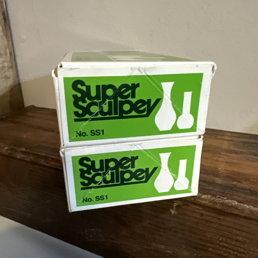SUPER SCULPEY~ Ceramic-Like Sculpturing Compound ~ PolyForm Polymer SS1 ~ 2 NIB