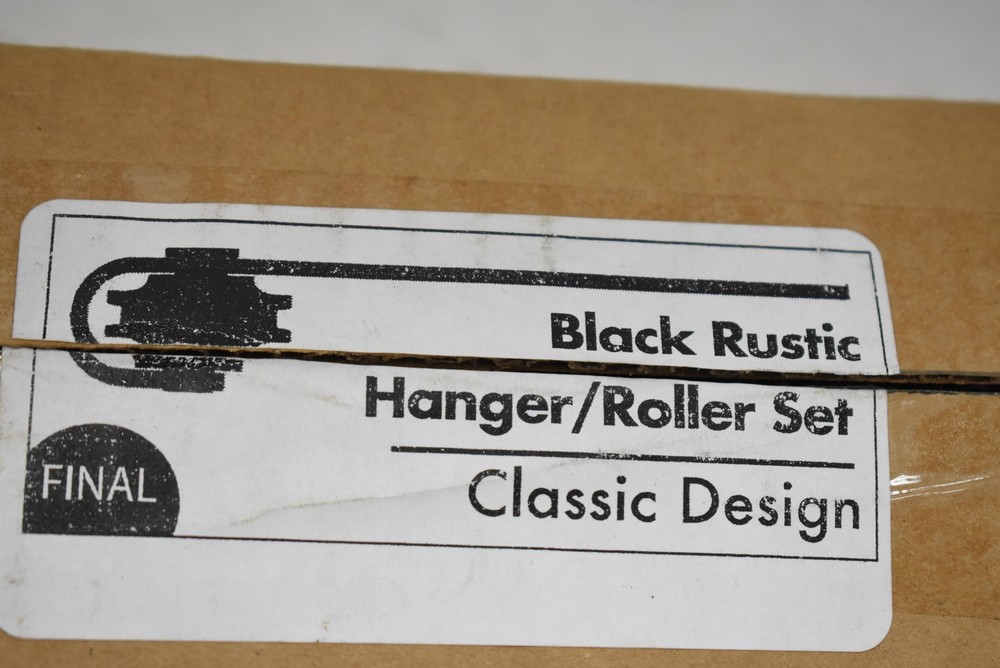 FINAL Black Rustic Hanger/Roller Set Classic Design Barn Door Hardware Track