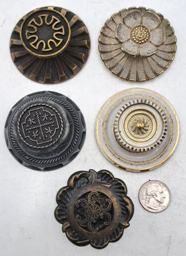 Vintage Drawer Knobs Cabinet Pulls Metal & Brass Mix Lot Hardware
