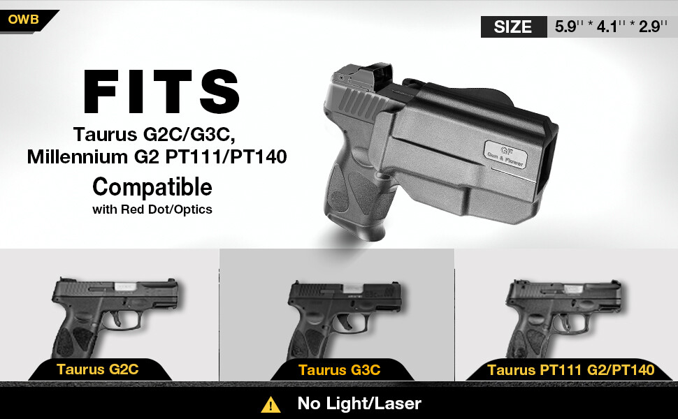 OWB Thumb Release Holster Fit:Taurus G3C/G2C, Millennium PT111/PT140 G2 RighHand