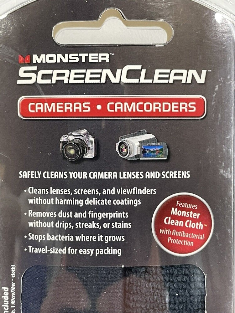 Monster Microfiber Cloth & Screen Clean Spray Camera, Camcorder/ Electronics NOS