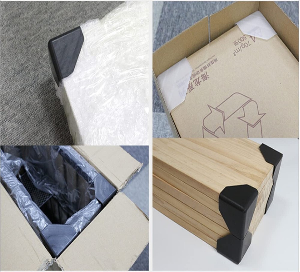 Corner Protector Plastic 2.36" x 2.36" x 2.36" Boxes Packaging Black 16 PCS
