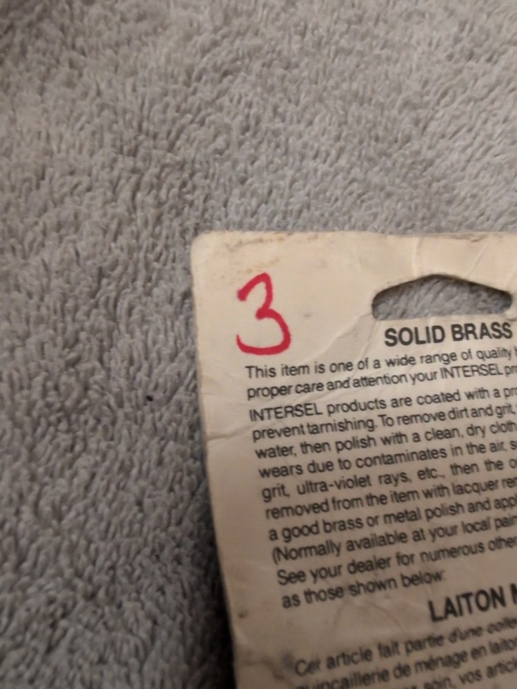 Vintage Intersel Solid Brass Laiton Massif India Flush Ring Pull - NOS - #3