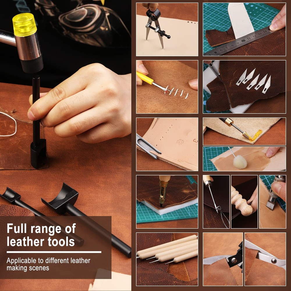 628Pcs Leather Working Tooling Set for Beginners, Starter 628 Pcs,