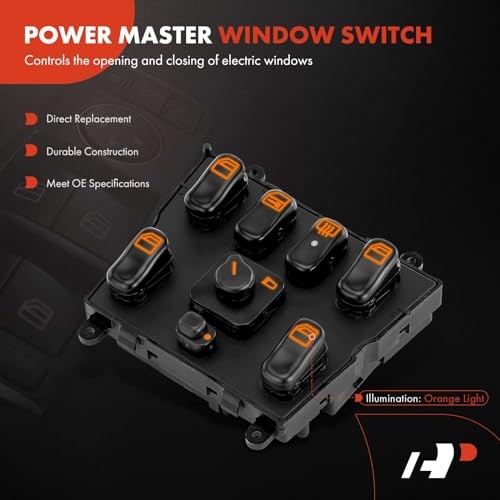 Left Driver Master Electric Power Window Switch Compatible with Mercedes-Benz