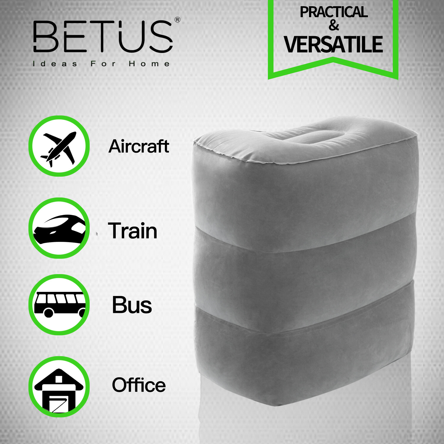 Betus Inflatable Travel Pillow Foot Rest Pillow Leg Relax for Long Flight/Trip