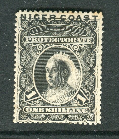 Niger Coast Protectorate SG50 QV 1894 1s black mint hinged