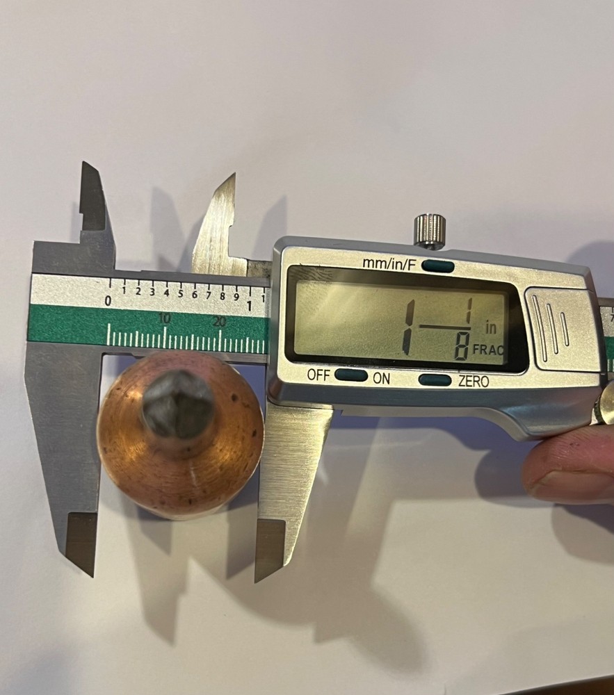 Copper Soldering Iron Tip Threaded 1 1/8" #1