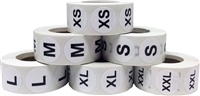 Bulk Pack Round White Size Stickers