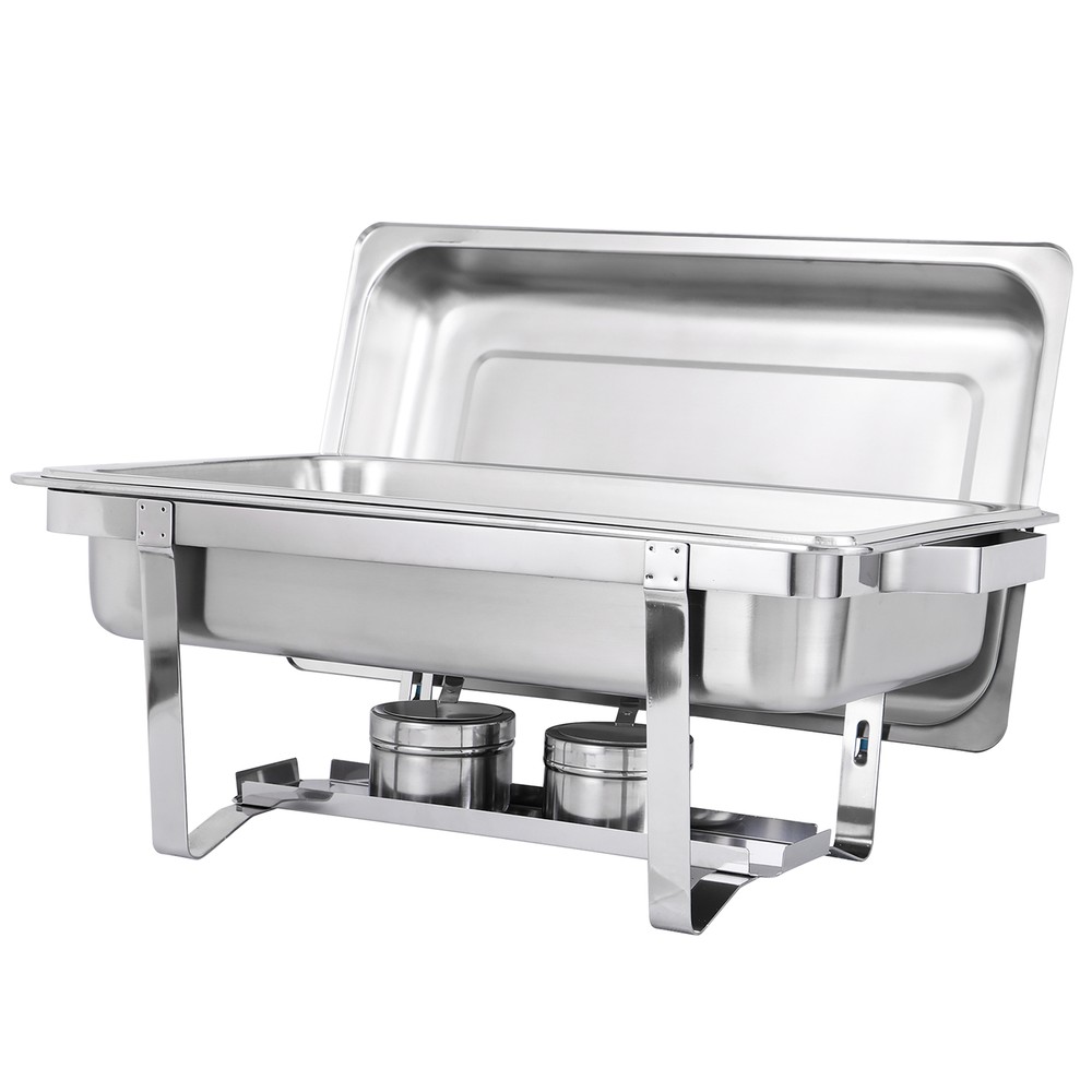 8Pack 8 Quart Stainless Steel Rectangular Chafing Dish Full Size Buffet Catering