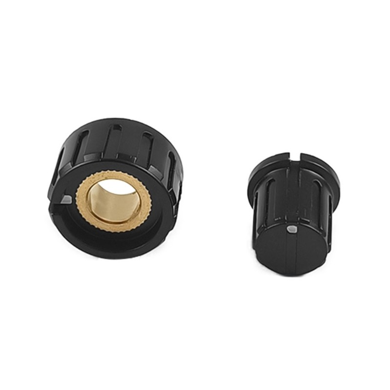 2Pcs Knurled Shaft Hole Potentiometer Knob Plastic Electric Guitar Knobs