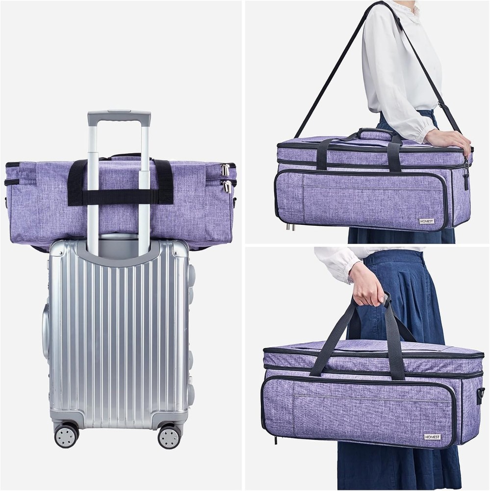 Double Layer Carrying Case with Mat Pocket for Cricut Maker 4, Explore 4, ...