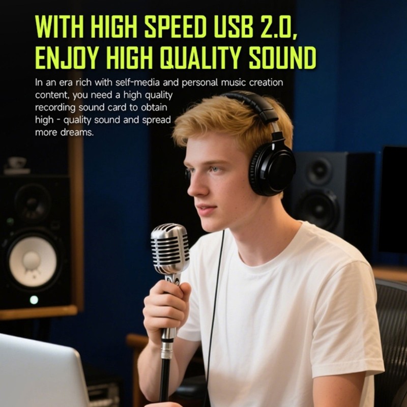 Portable Plug And Play Computer Recording USB Audios Interfaces Quality