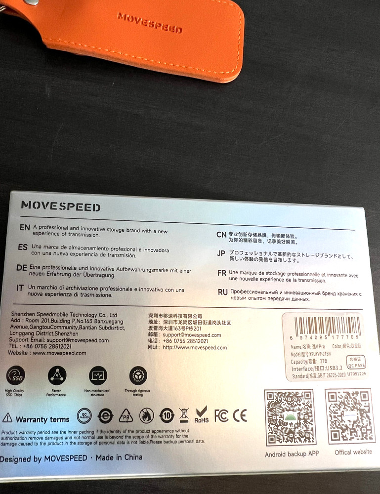 Move speed Flash Solid Memory Disk 2TB USB & Type-C USB 3.2 YSUYVP-2TSN NEW!
