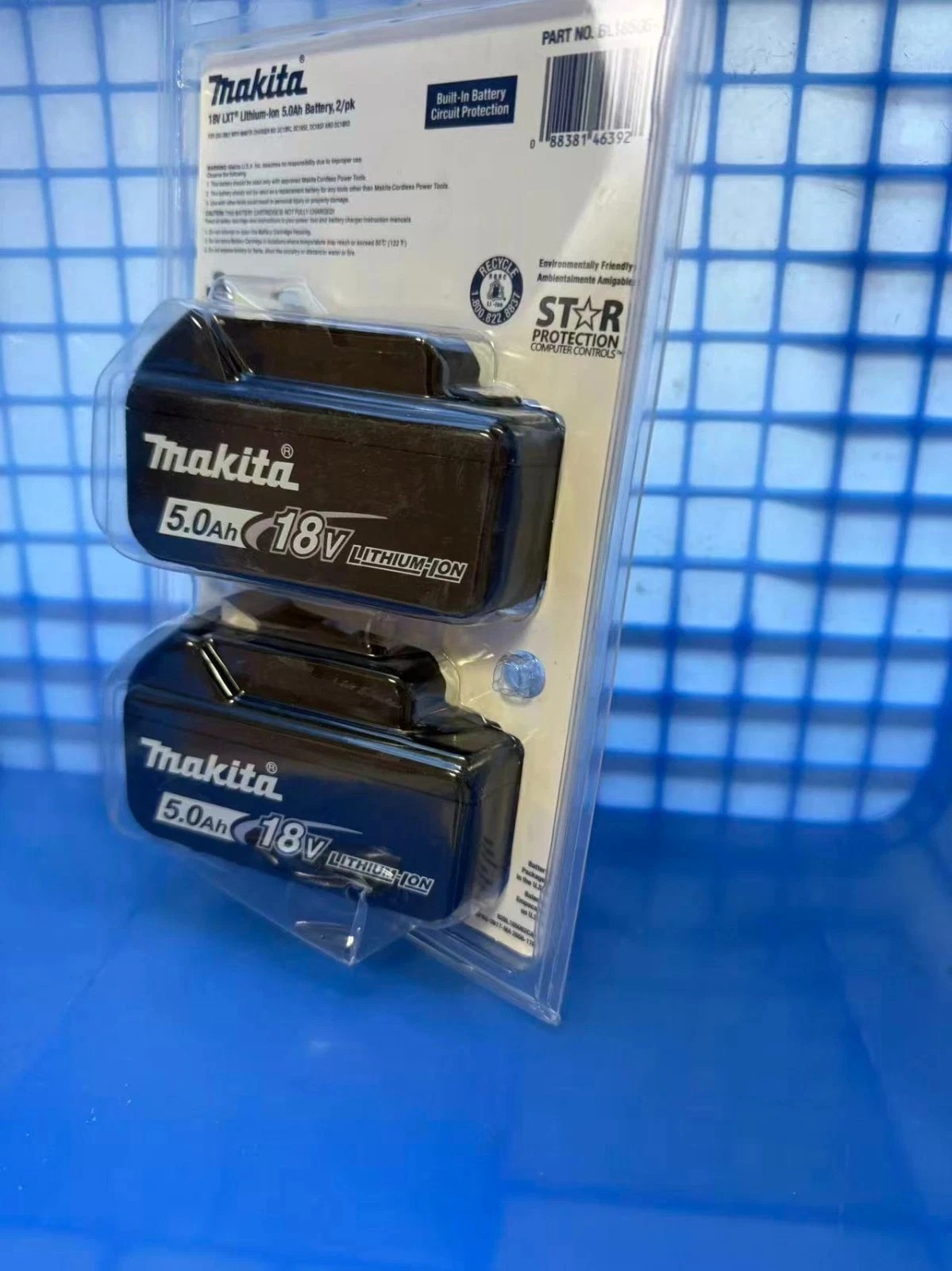 2 PCS Makita BL1850B-2 18V LXT Lithium‑Ion 5.0Ah Battery New In Pack Power Tool