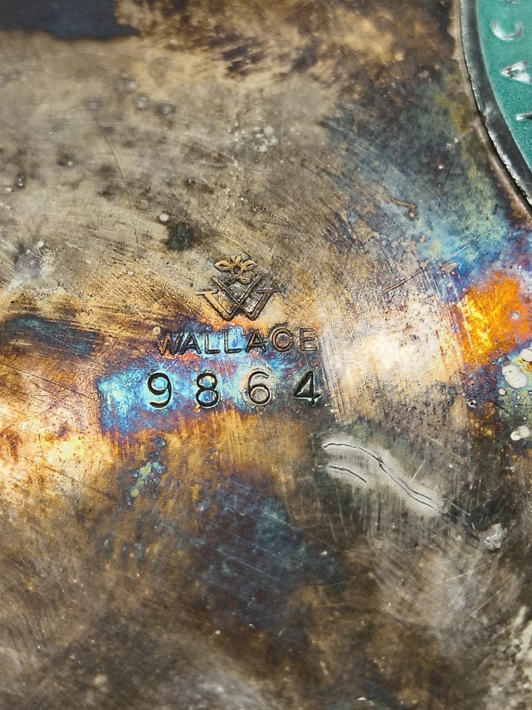 Wallace Silver Plate Covered Round Bowl Dish C 9864 Antique Silverplate